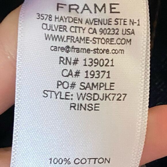 Frame Mid Denim Jean Blue Jacket Wide Sleeves Size S - Picture 10 of 11